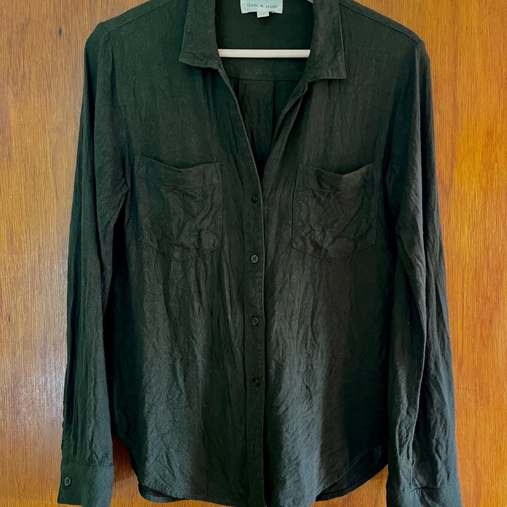 Cloth & Stone Green Flannel Button Down Shirt